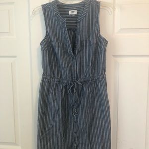 denim pinstripe dress